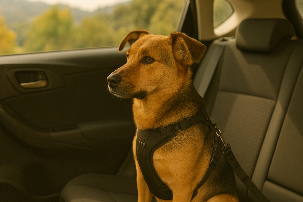ALT : Ensemble d’accessoires de voyage pour chien comprenant gamelle, laisse et sac de transport