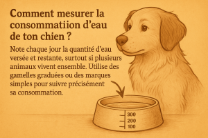 Gamelle graduée remplie d’eau pour chien